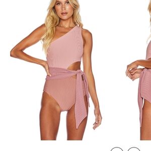 Beach Riot Blush One Shoulder Swimsuit